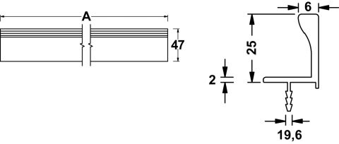 Häfele LOOP Profil Kulp Alüminyum - Parlak Krom 126.37.043