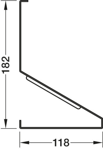 Häfele Evrensel raf Büyük çerçeveli alüminyum/çelik 182 mm Siyah 522.99.341
