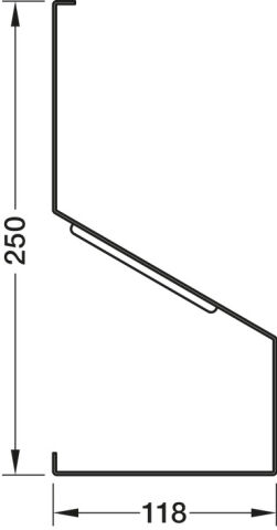 Häfele Evrensel raf Yüksek çerçeveli alüminyum korkuluk 250 mm Siyah 522.99.342