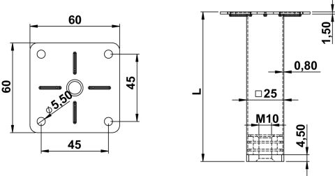 Häfele KUB 25 Mobilya Ayağı Çelik - 200 mm Siyah Mat 634.90.502
