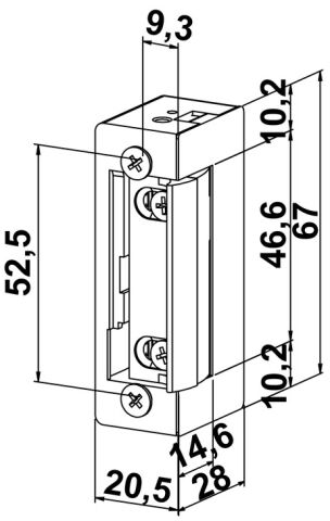 Häfele MULTI - Elektrikli Kilit Karşılığı MULTI, Fail Secure ( Elektrik 8–12 V 911.68.571