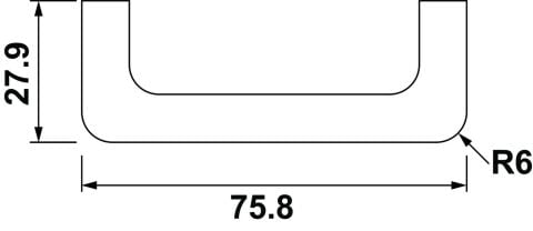 Profil Kulp, Hafele STRIATA-II-U, Alüminyum - 126.58.051
