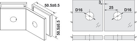 Camdan cama cam tutucu, 135°, Hafele FORTIUS 05 Duşkabin