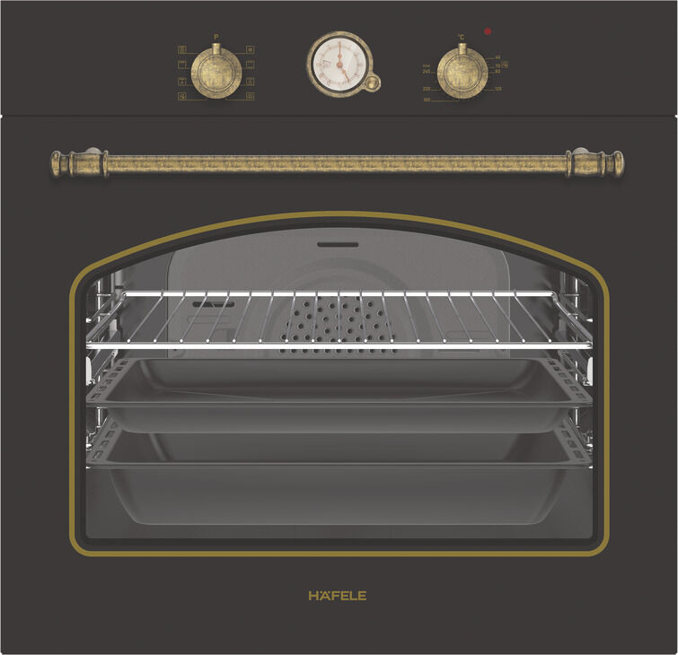 Häfele VINTAGE Ankastre Fırın 60 cm 8 Programlı 60 595 mm Mat boyalı 550 mm 240 V 2,300 W 533.09.421