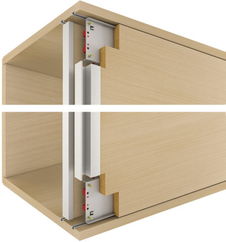 Häfele JUMBO 80 Ahşap Kayar Kapak Ray Tekli Alt Ray 20–60 kg 2,500 mm Alüminyum Renkli 402.37.822