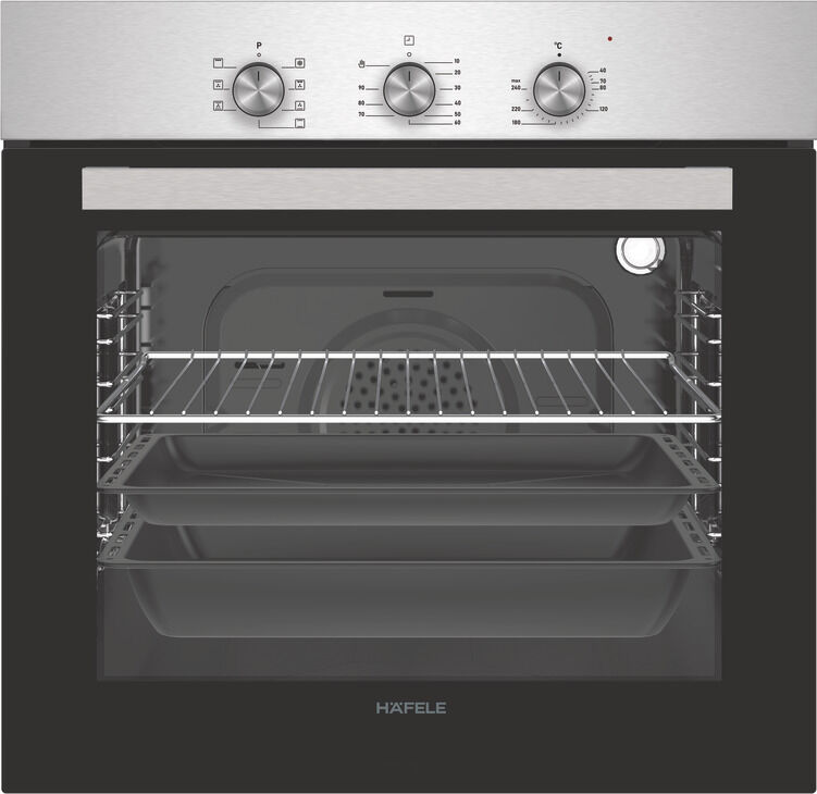 Häfele ETERNAL Ankastre Fırın 60 cm 7 Programlı 60 595 mm Paslanmaz çelik-Fırçalı 550 mm 533.09.471
