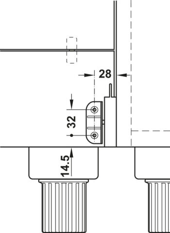 Häfele Katlanır panel donanımı ankastre bulaşık Beyaz Pürüzsüz Beyaz 568.16.017
