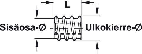 Häfele Vidalı kovan Tornavida yuvalı çelik - 10x10 mm 10 mm 030.00.208