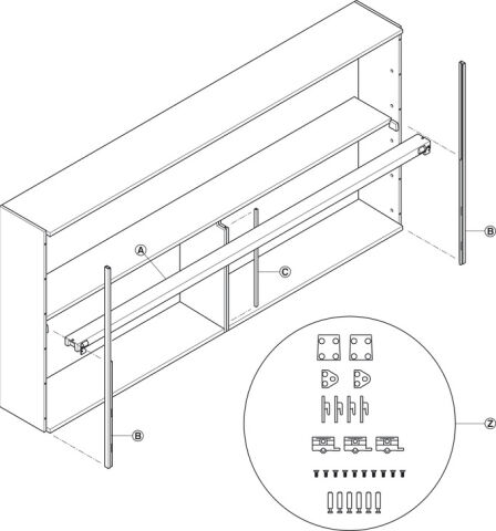 Häfele Kayar kapak donanımı Finetta Up+Down 23 VF 2 Set 882–1,178 mm 403.25.083