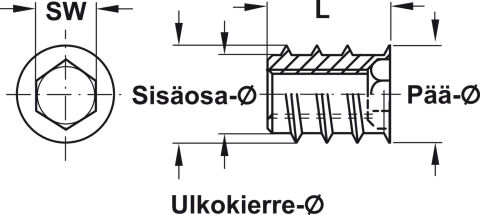 Häfele Vidalı kovan Çelik sürgüsüz - 8x10 mm 8 mm Boş 030.07.042