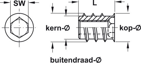Häfele Vidalı kovan Çelik sürgüsüz - 8x10 mm 8 mm Boş 030.07.042