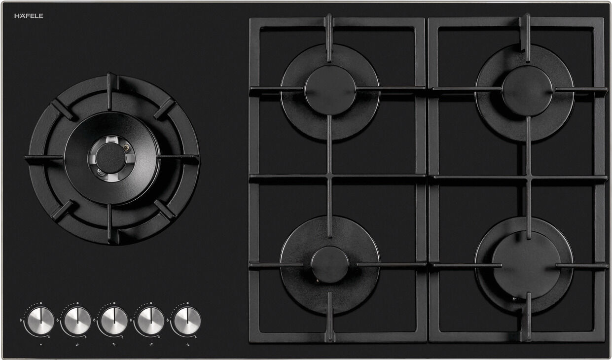 Häfele GOURMET Ankastre Ocak 90 cm Cam 5 Gözlü 882 mm 52 mm 240 V 1x4,5 k W 533.09.773