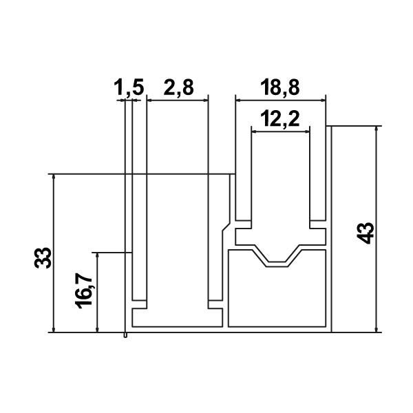 Hafele HANGROLLER 30-MF İkili Alt Kılavuz Ray Alüminyum Eloksal 2000mm