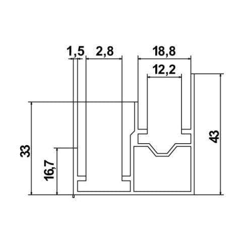 Hafele HANGROLLER 30-MF İkili Alt Kılavuz Ray Alüminyum Eloksal 2000mm