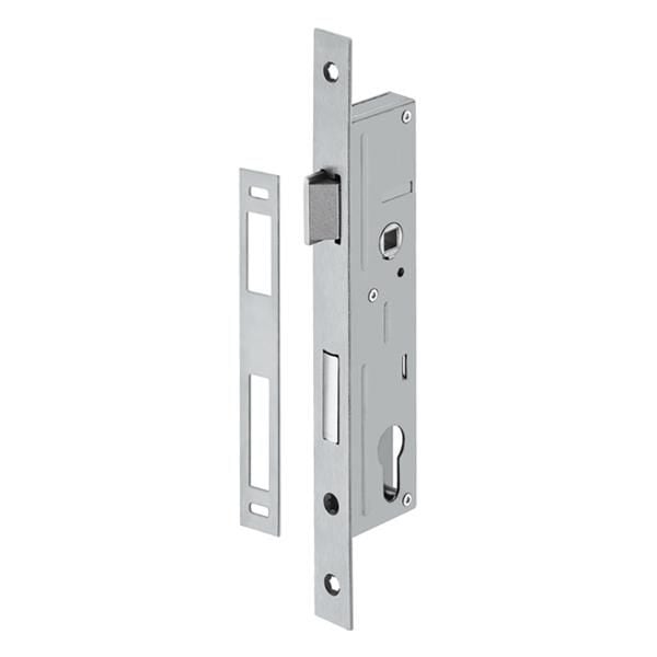Hafele H40.02 Dar Gömme Kilit PC Paslanmaz Çelik Mat 40/22mm