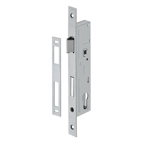 Hafele H40.02 Dar Gömme Kilit PC Paslanmaz Çelik Mat 40/22mm