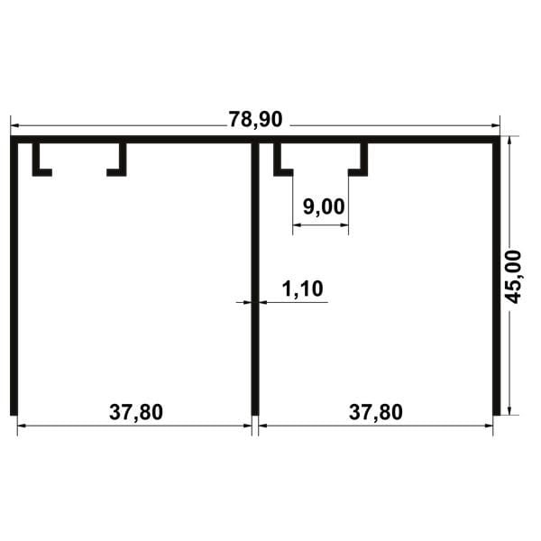 Hafele MULTISOFT 60 İkili Üst Kılavuz Ray Alüminyum Ham 2700mm