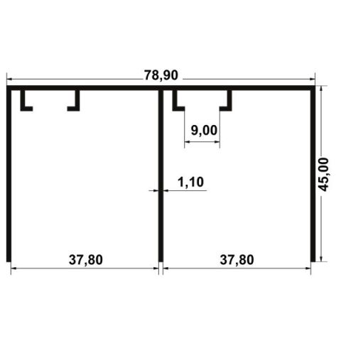 Hafele MULTISOFT 60 İkili Üst Kılavuz Ray Alüminyum Ham 2700mm