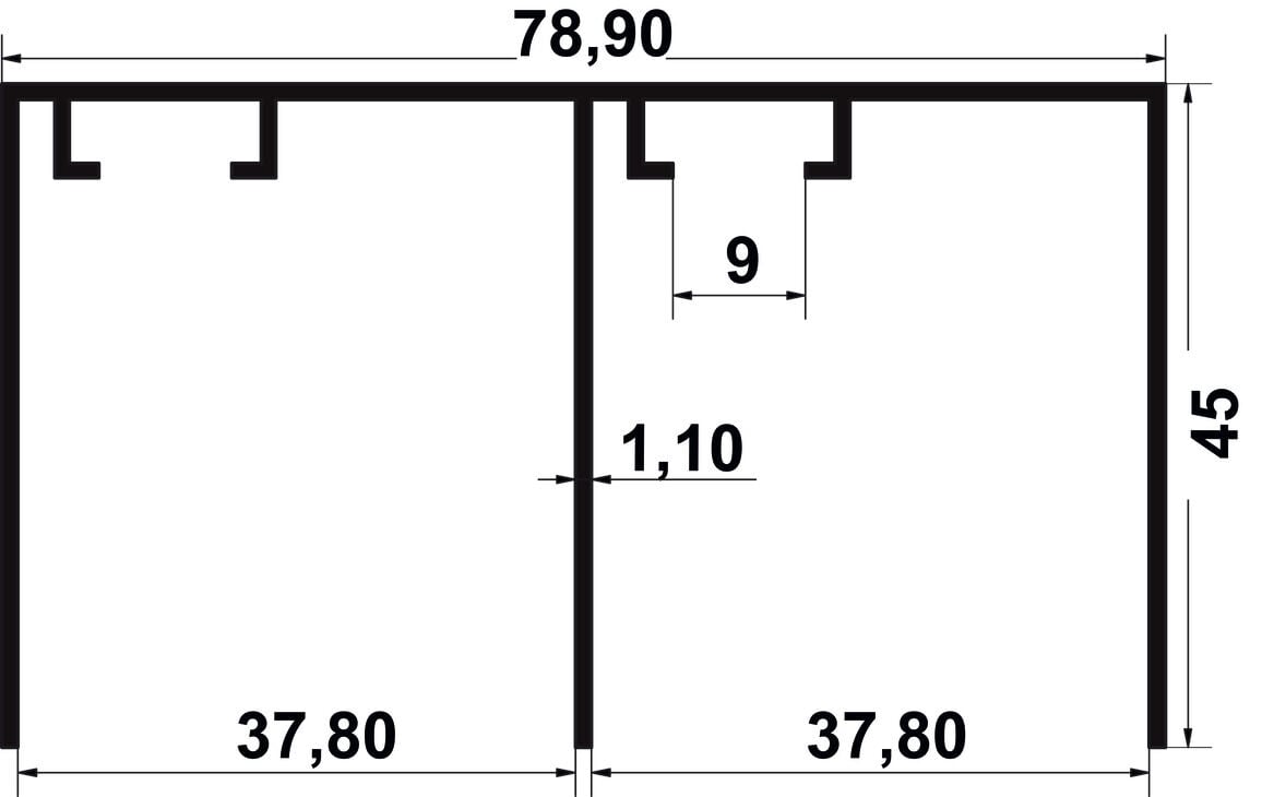 Häfele MULTISOFT 60 Ahşap Kayar Kapak Ray Üst Ray ≤60 kg 3,500 mm Alüminyum Renkli Mat 403.38.802