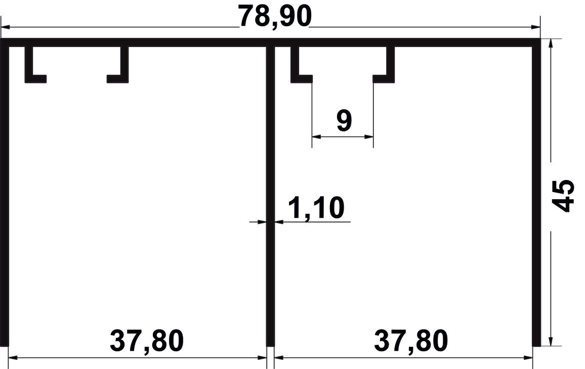 Häfele MULTISOFT 60 Ahşap Kayar Kapak Ray Üst Ray ≤60 kg 2,700 mm Alüminyum Renkli Mat 403.38.811