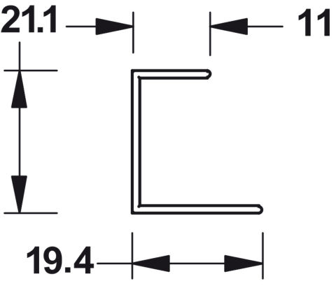 Profil Kulp, Hafele ALONG, Alüminyum - 126.90.852