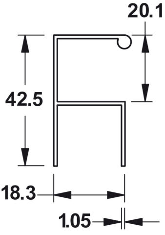 Profil Kulp, Hafele FLONG, Alüminyum - 126.90.972