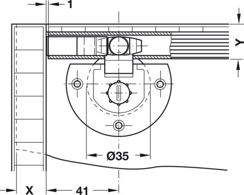 Häfele Kayar mekanizma klipsleme için - ≤12 kg 28 mm 41,50 mm 404.73.300
