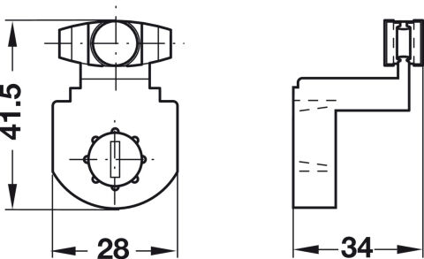Häfele Kayar mekanizma klipsleme için - ≤12 kg 28 mm 41,50 mm 404.73.300