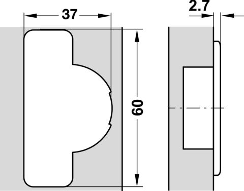 Häfele METALLAMAT S Tas Menteşe 110° Menteşe Gövdesi 35 mm Nikel kaplama Vidalanarak 312.00.501