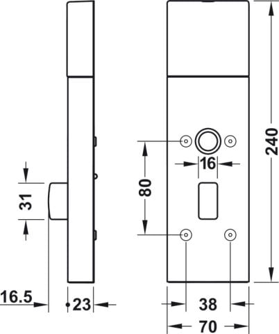 Kapı terminal seti, Hafele Dialock DT 700c, çevirmeli