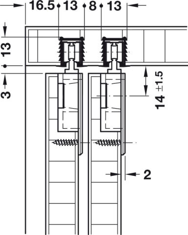 Häfele kapı stoperi Takılarak montaj için - ≤12 kg 10 mm Doğal renk 404.74.000