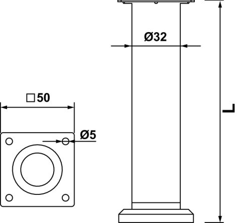 Häfele DIA 32 Mobilya Ayağı Çelik - 200 mm Siyah Mat 634.94.552