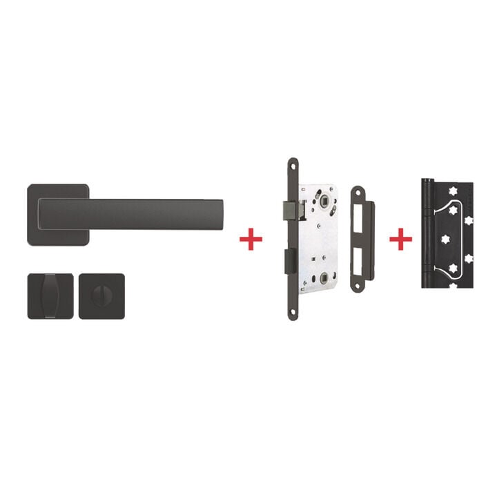 Hafele SET 4 Mat siyah kapı seti - 902.98.125