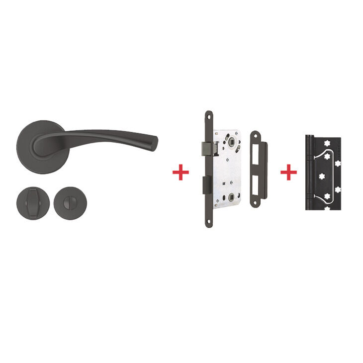 Hafele SET 8 Mat siyah kapı seti - 902.98.129