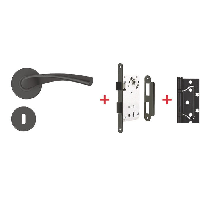 Hafele SET 7 Mat siyah kapı seti - 902.98.127