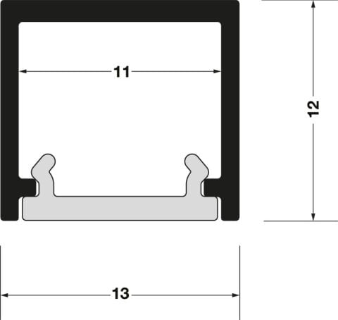 Alttan montaj için profil, 8 mm şerit LED aydınlatmalar
