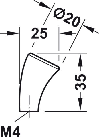 Düğme Kulp, Hafele ARCO JR, Zamak - 133.91.210