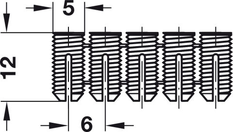 Häfele Dağıtma kovanları dizisi Plastik (poliamid) 5 mm 12 mm 042.98.051