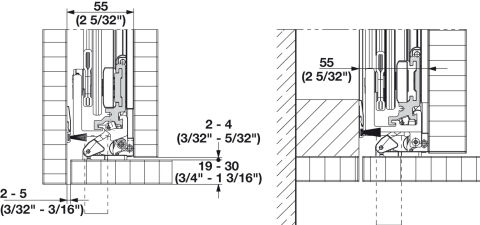 Hafele Ahşap pivot kayar kapaklar, Hawa Concepta 50, set