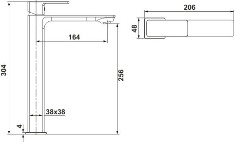 Yüksek Lavabo Bataryası, Hafele ALINEA - 589.67.009
