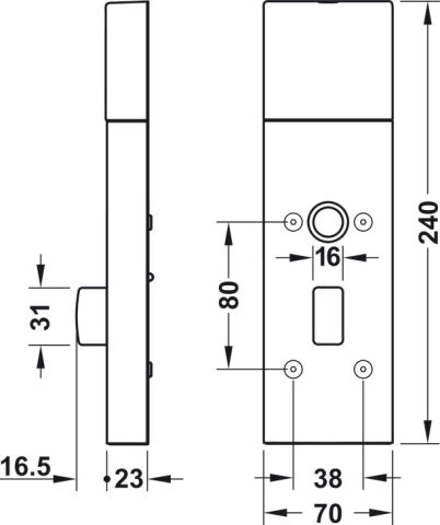 Kapı terminal seti, Hafele Dialock DT 710c, çevirmeli