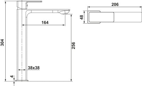 Yüksek Lavabo Bataryası, Hafele ALINEA - 589.67.010