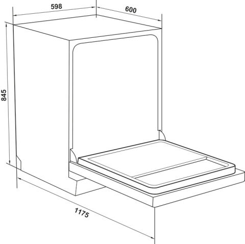 Häfele ETERNAL Bulaşık Makinesi 60 cm Solo 7 Programlı 598 mm 845 mm Inox 535.29.640