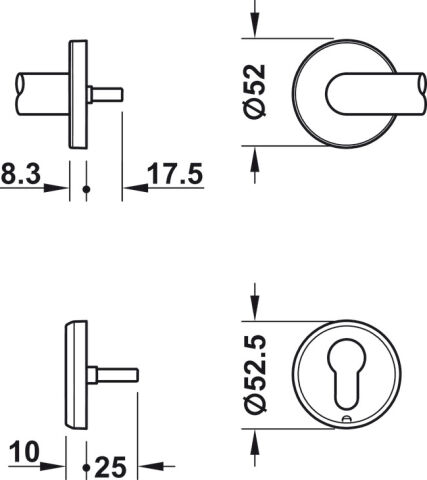 Kapı terminal seti, Hafele Dialock DT 710c, çevirmeli
