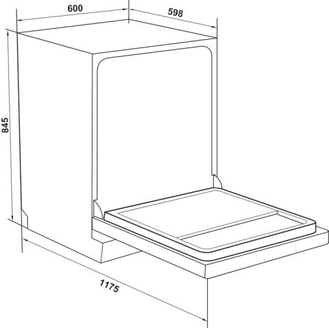 Häfele MAXIMA Bulaşık Makinesi 60 cm Solo 8 Programlı 598 mm 845 mm Inox 535.29.650