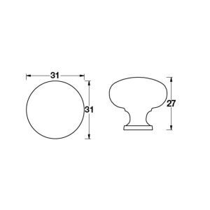 Hafele LEOPOLD JR Düğme kulp parlak pirinç 31mm