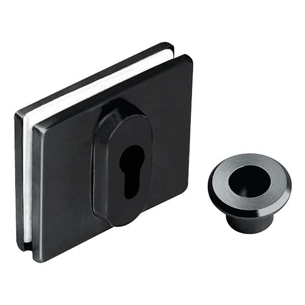 Hafele I1 Cam Kapı Kilidi Barelli Tip Mat Siyah