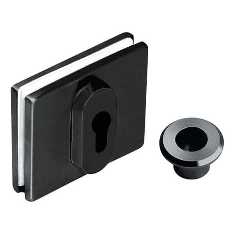 Hafele I1 Cam Kapı Kilidi Barelli Tip Mat Siyah