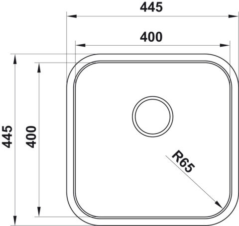 Häfele ENNA 02 Eviye Paslanmaz Çelik - 445x445 mm ENNA02 Paslanmaz çelik 570.90.380