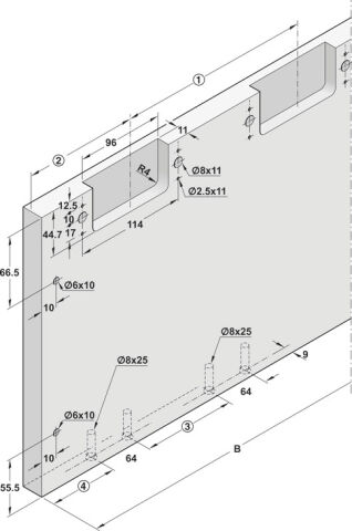 Häfele Kayar kapı donanımı Finetta Flatfront E 35 FB ≤35 kg 385 mm 230 V 406.11.031